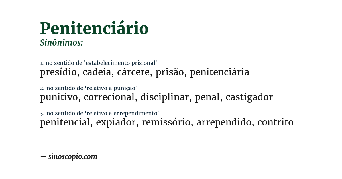 Sinônimo de penitenciário
