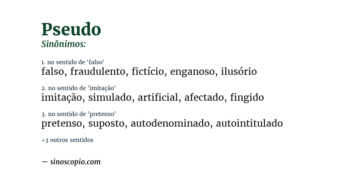 Sinônimo de pseudo