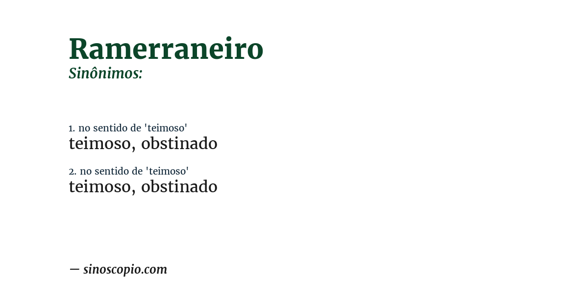Sinônimo de ramerraneiro