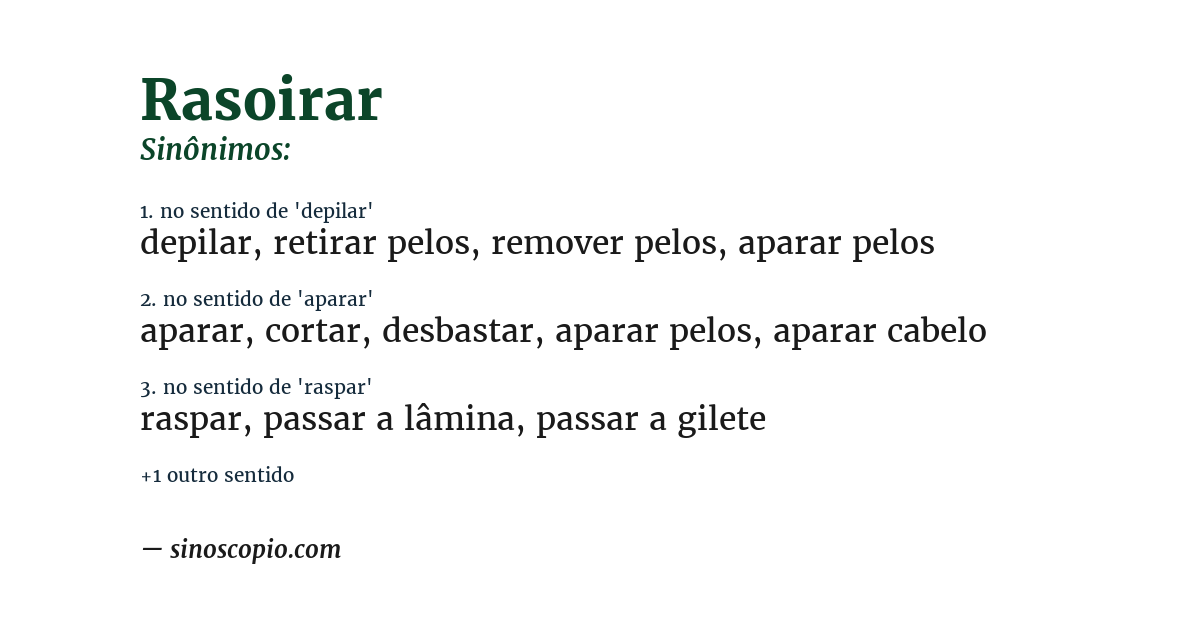 Sinônimo de rasoirar