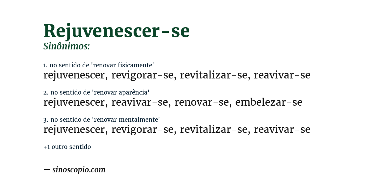 Sinônimo de rejuvenescer-se