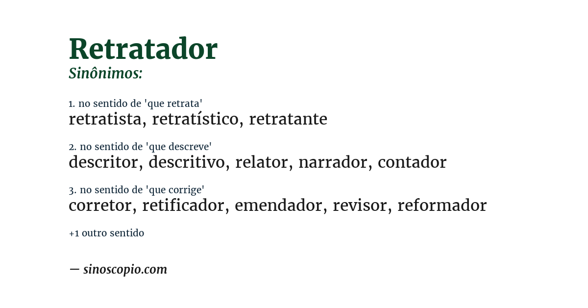 Sinônimo de retratador