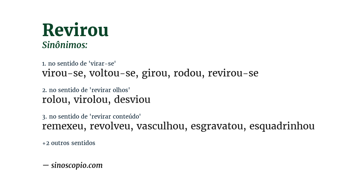 Sinônimo de revirou