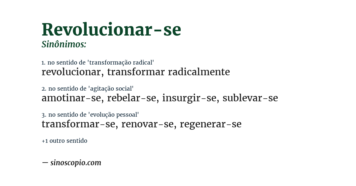 Sinônimo de revolucionar-se