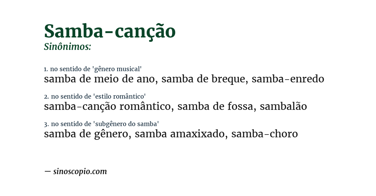 Sinônimo de samba-canção
