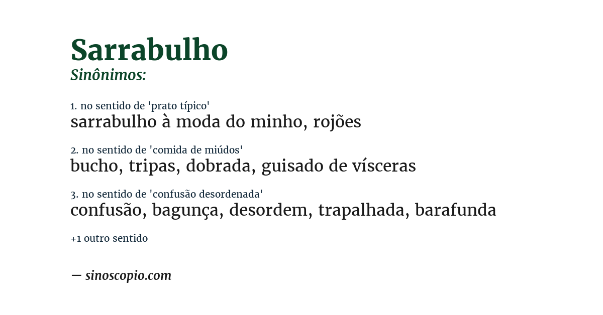Sinônimo de sarrabulho