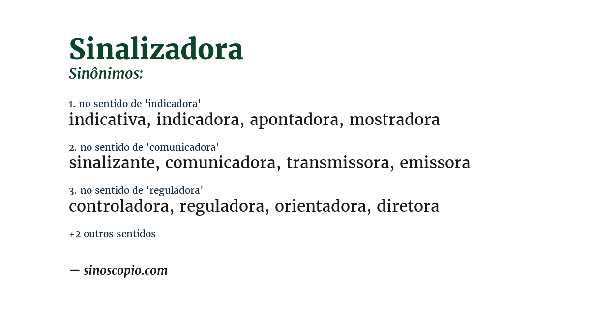 Sinônimo de sinalizadora