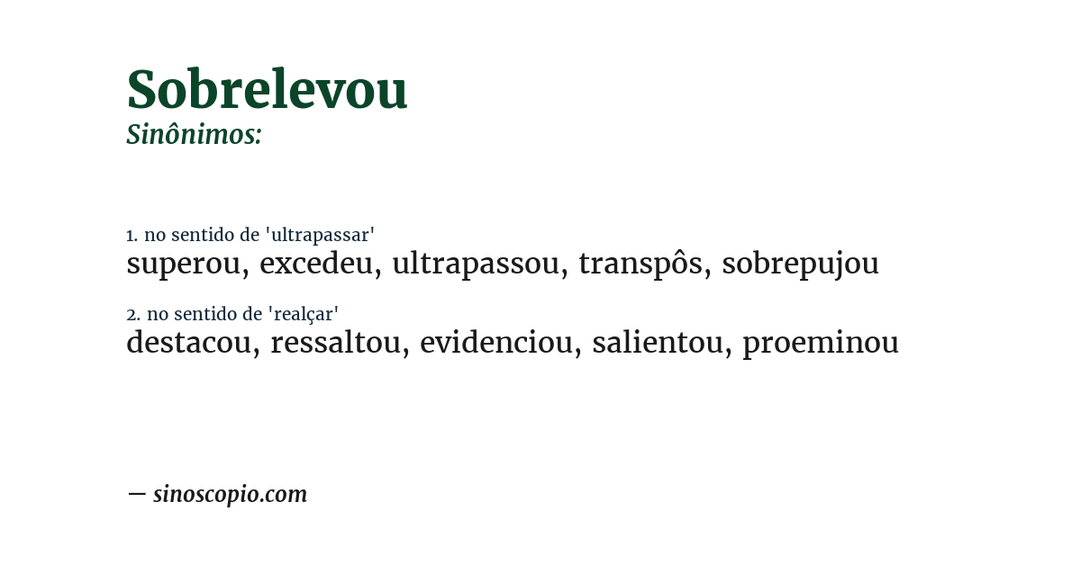 Sinônimo de sobrelevou