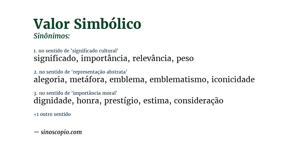 Sinônimo de valor simbólico