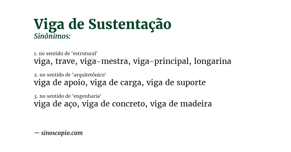 Sinônimo de viga de sustentação
