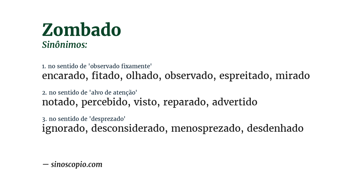Sinônimo de zombado