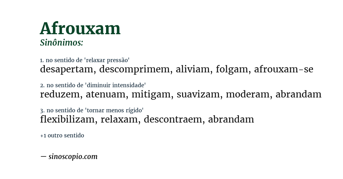 Sinônimo de afrouxam
