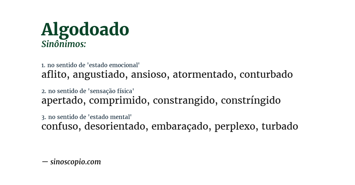 Sinônimo de algodoado