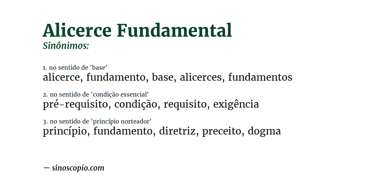 Sinônimo de alicerce fundamental