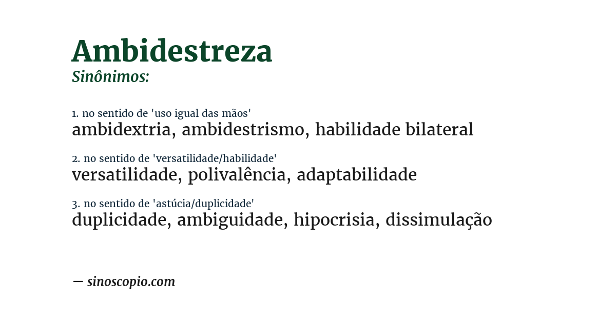 Sinônimo de ambidestreza
