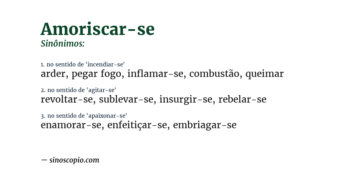 Sinônimo de amoriscar-se