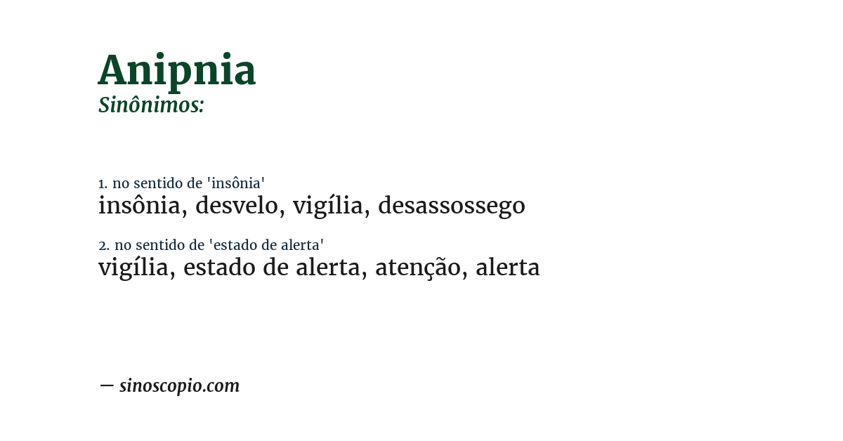 Sinônimo de anipnia