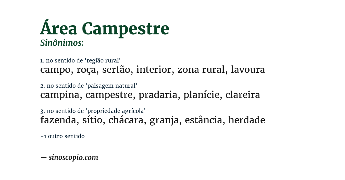 Sinônimo de área campestre