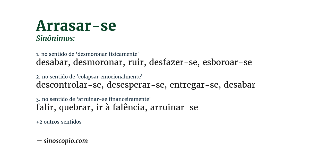 Sinônimo de arrasar-se