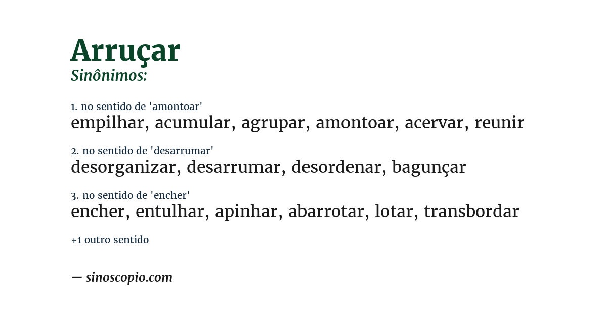 Sinônimo de arruçar