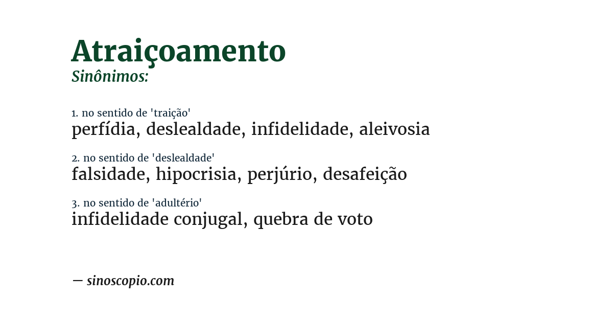 Sinônimo de atraiçoamento