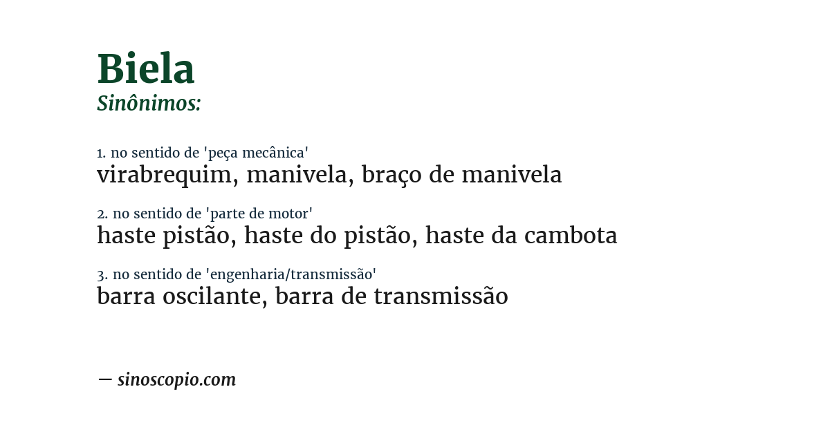 Sinônimo de biela
