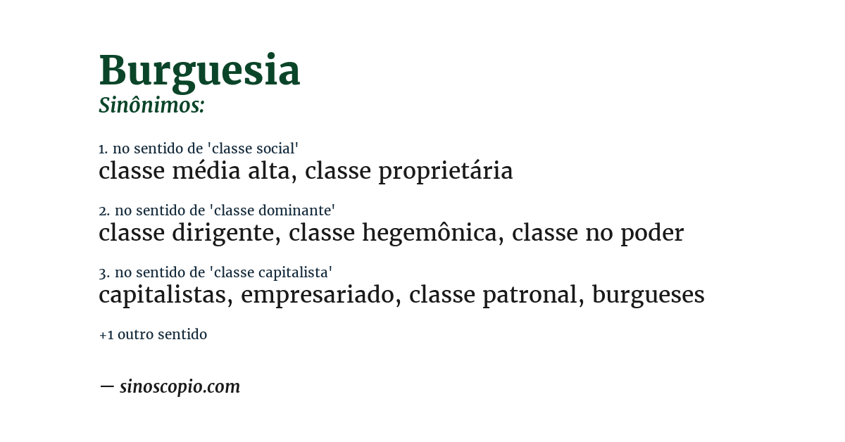 Sinônimo de burguesia