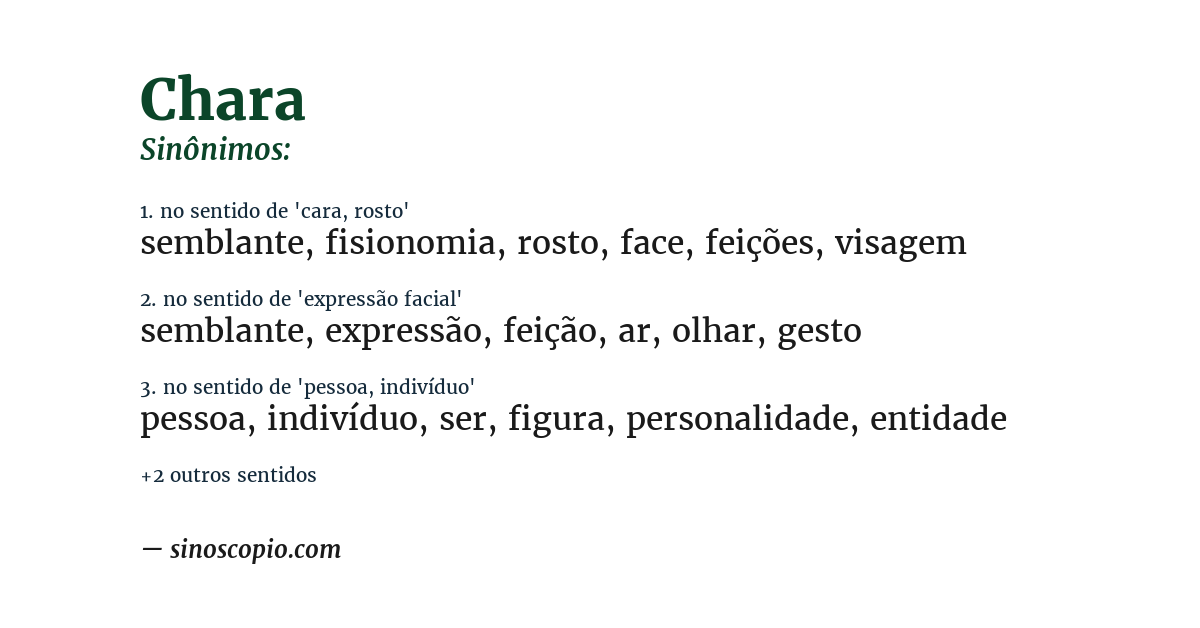 Sinônimo de chara