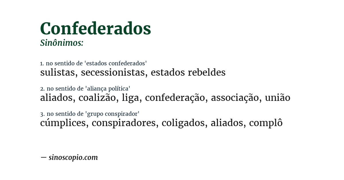 Sinônimo de confederados