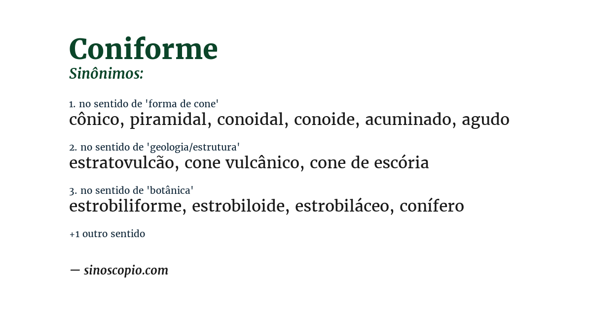 Sinônimo de coniforme