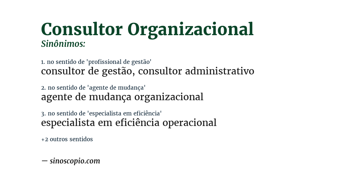 Sinônimo de consultor organizacional