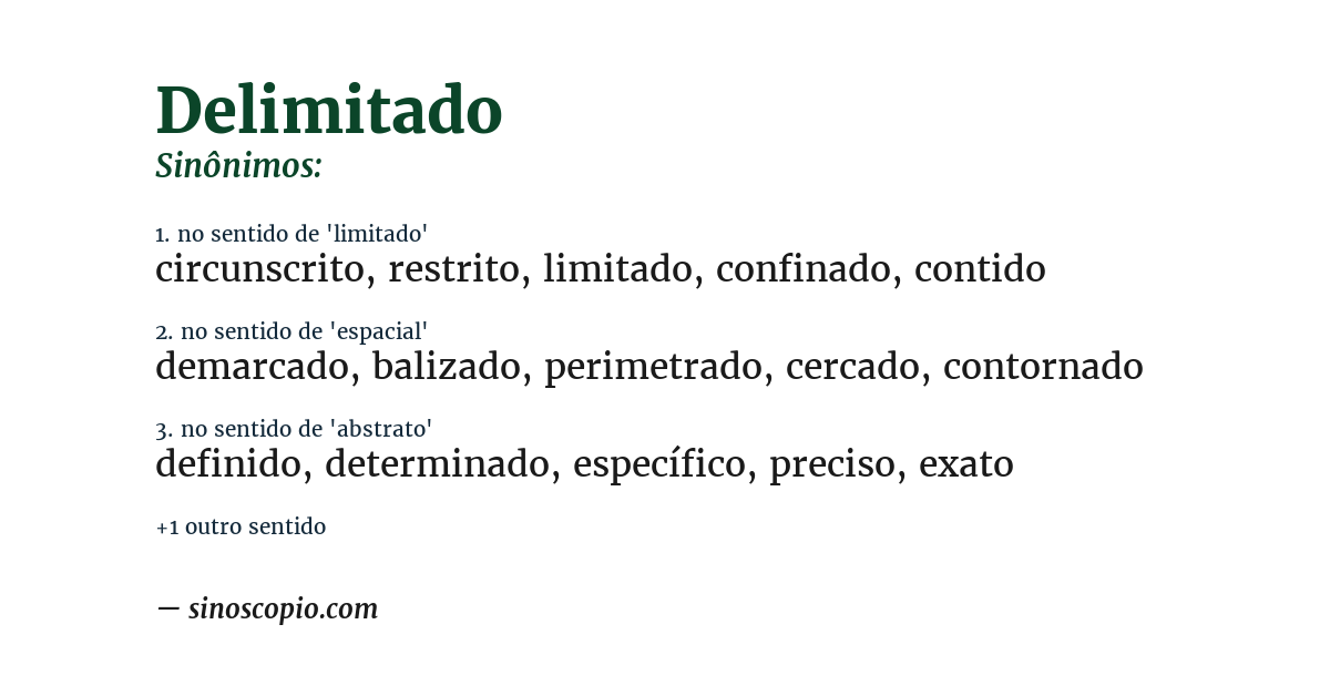 Sinônimo de delimitado