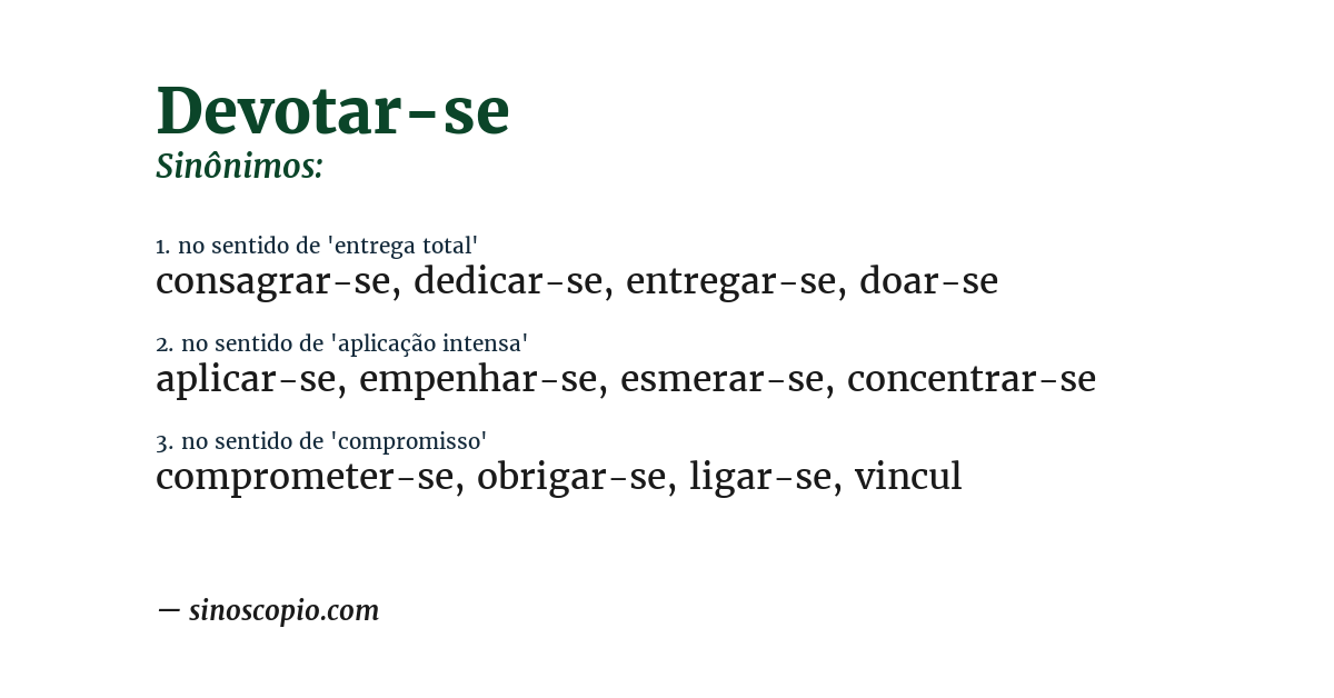 Sinônimo de devotar-se