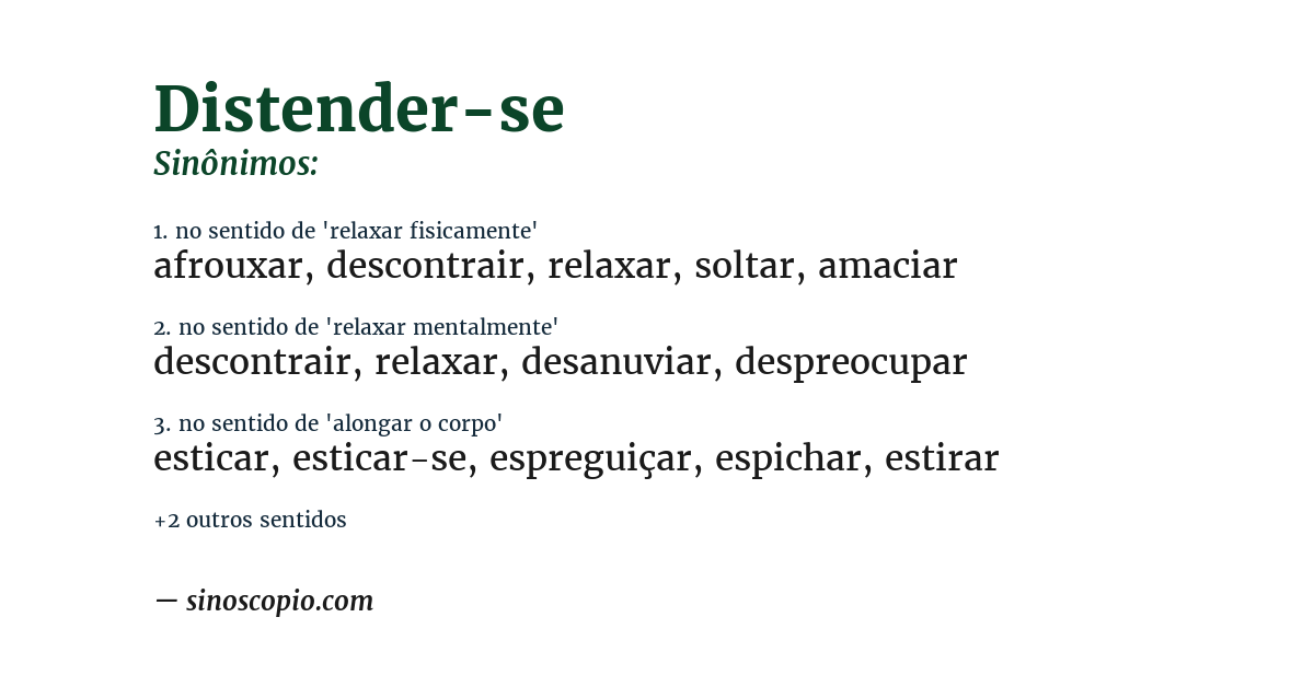 Sinônimo de distender-se