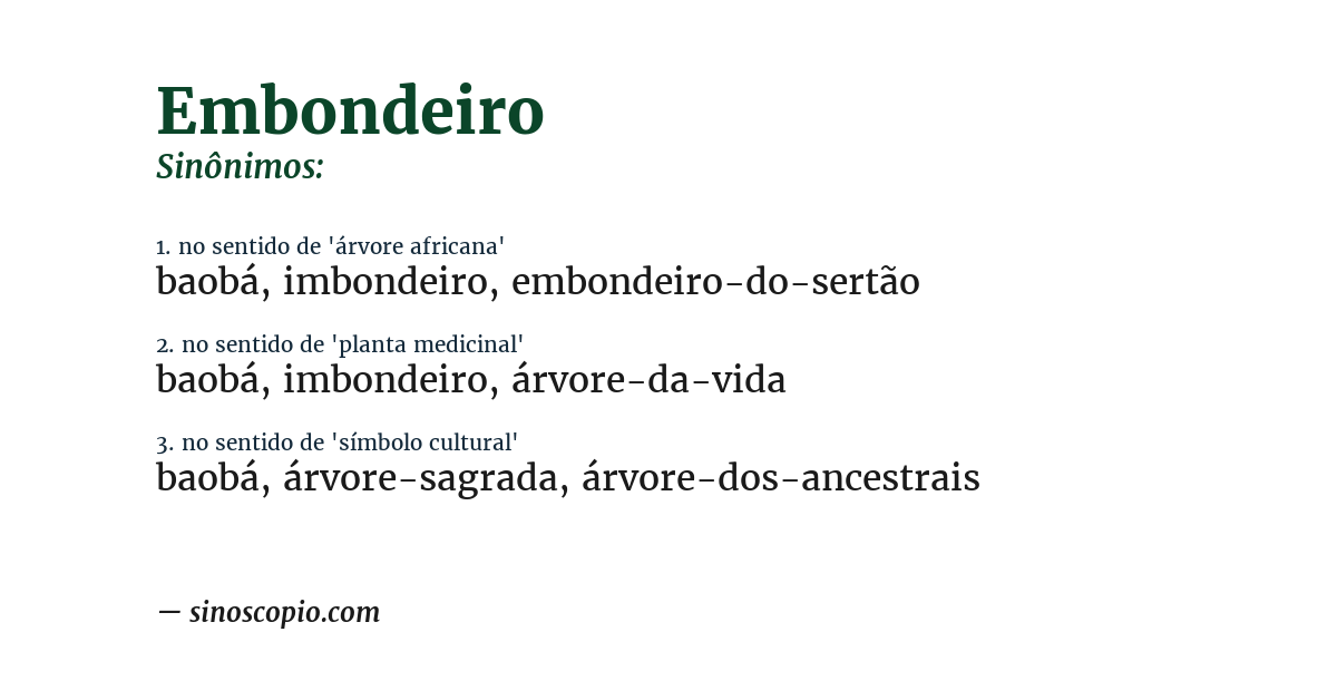 Sinônimo de embondeiro