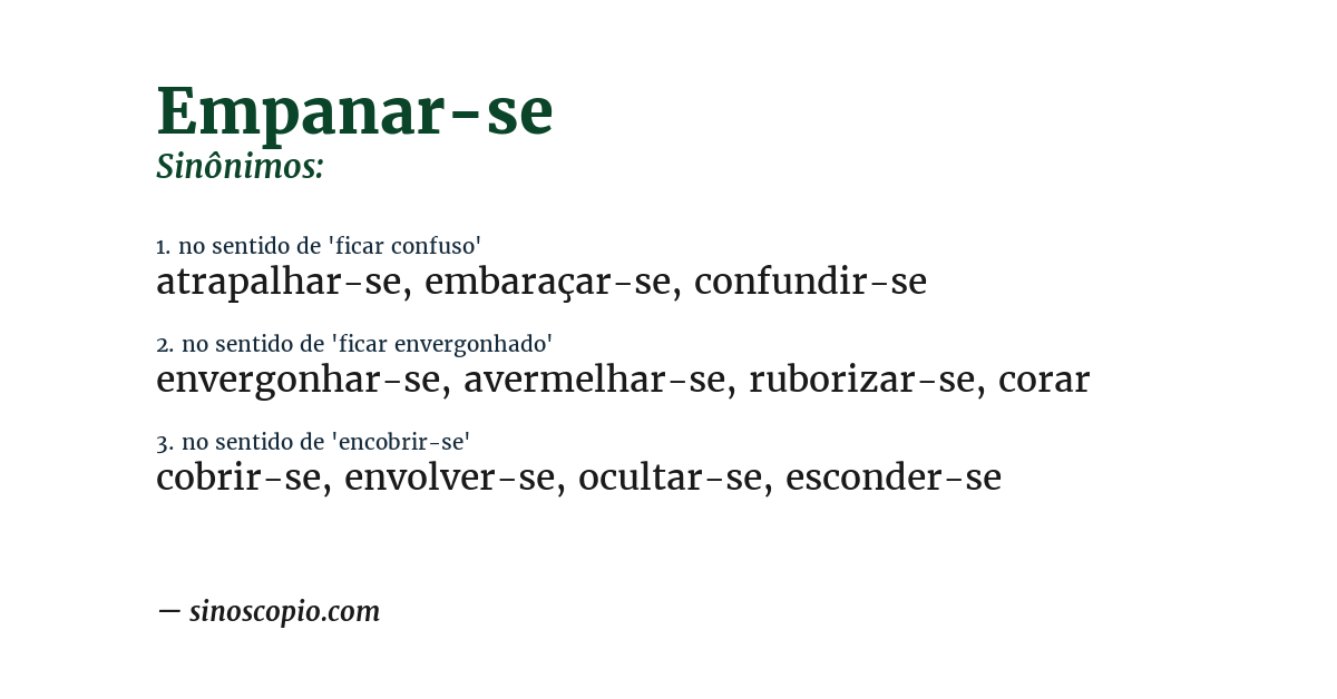Sinônimo de empanar-se