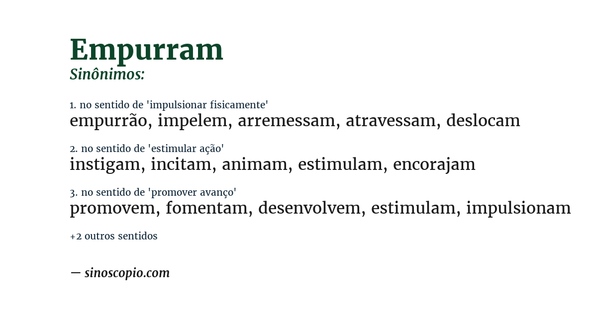 Sinônimo de empurram