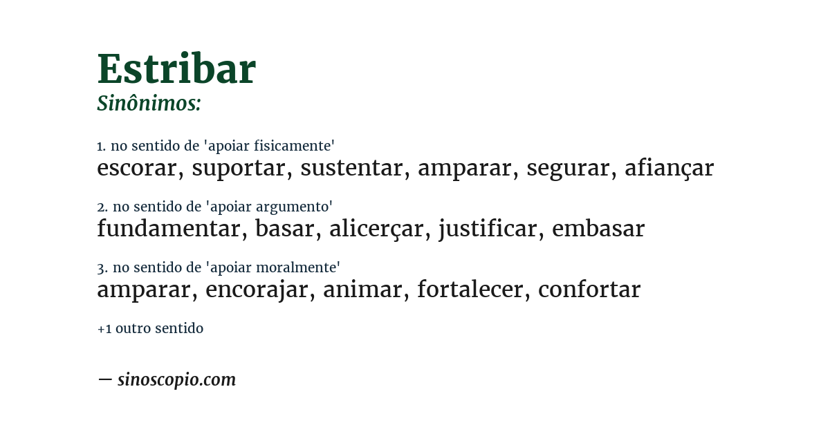 Sinônimo de estribar