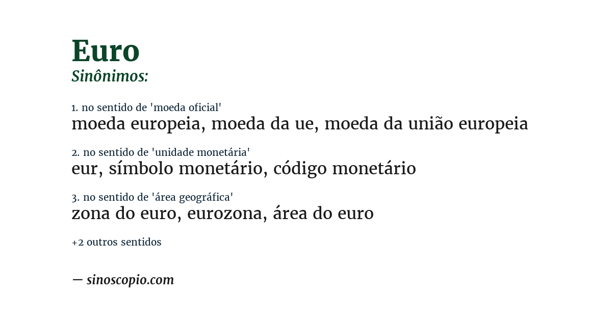 Sinônimo de euro