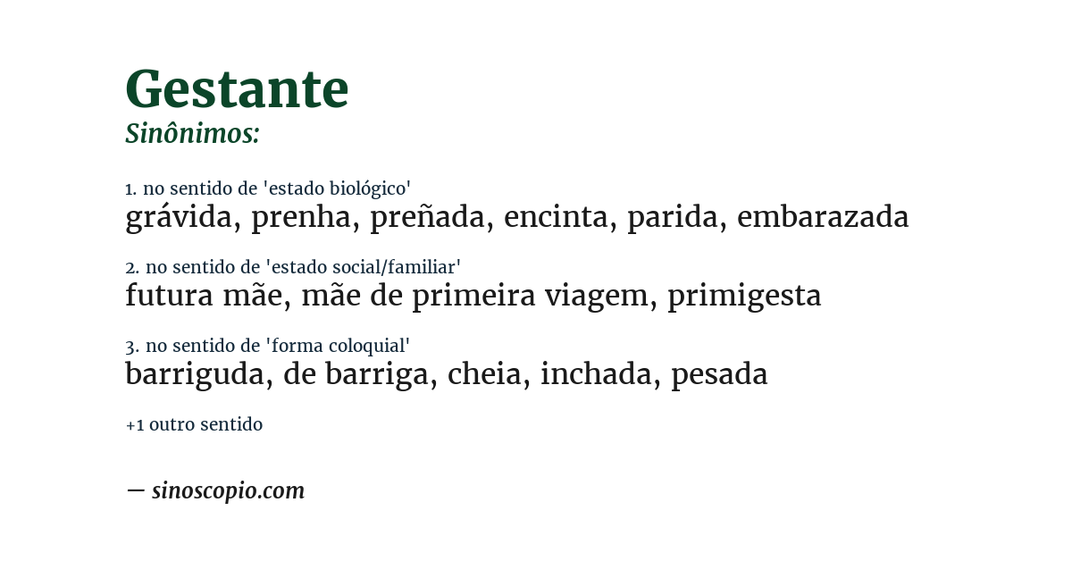 Sinônimo de gestante