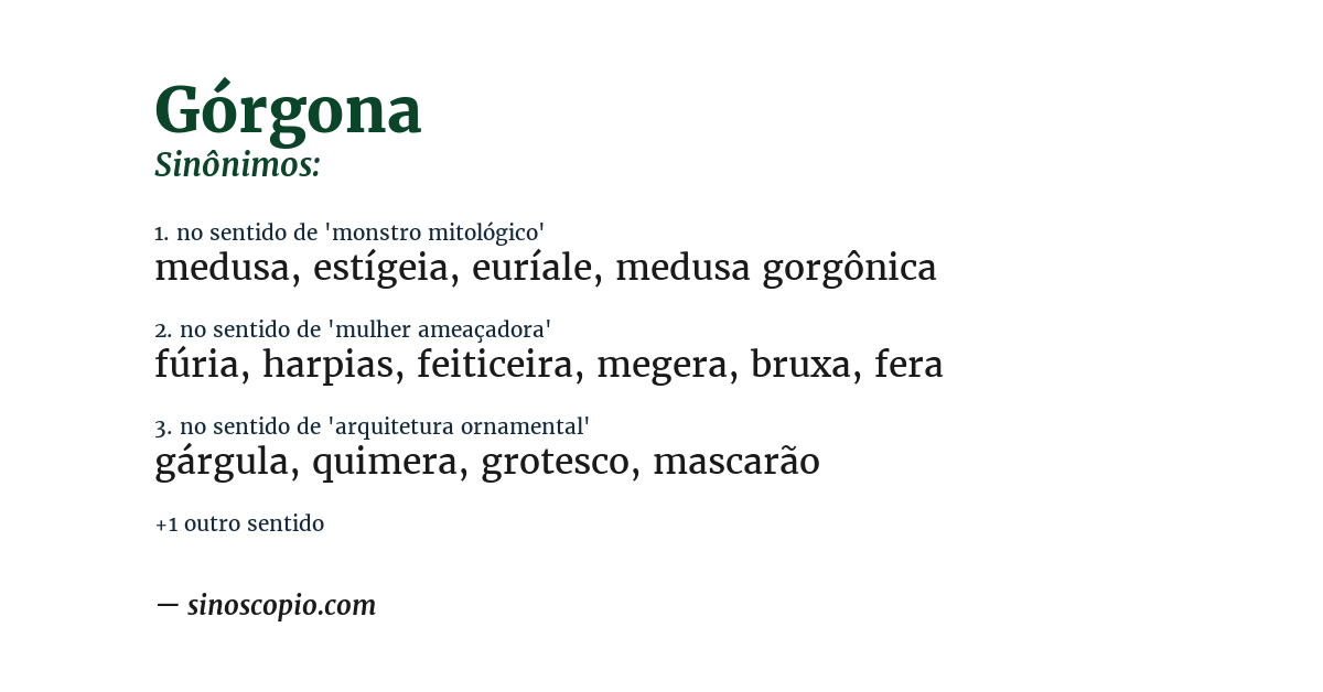 Sinônimo de górgona