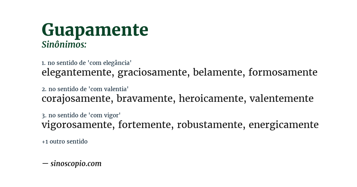 Sinônimo de guapamente