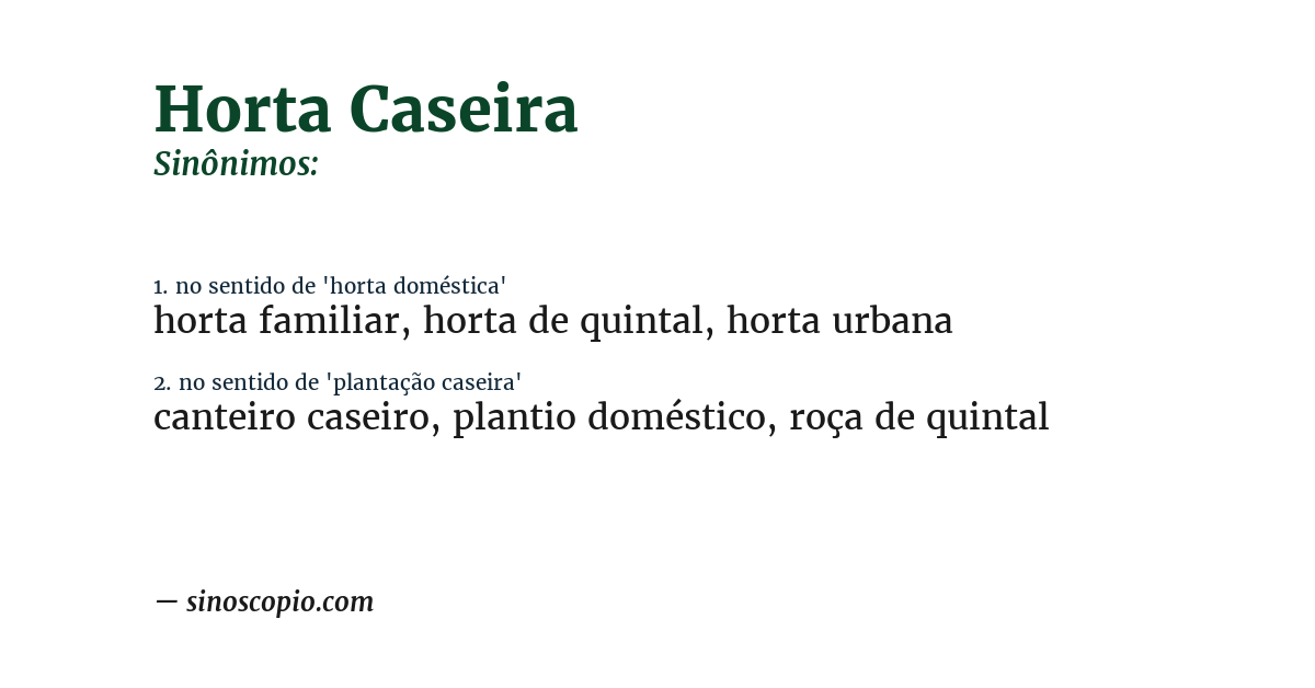 Sinônimo de horta caseira