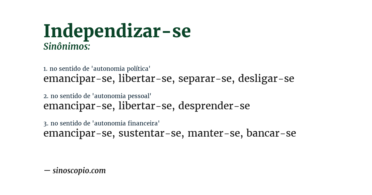 Sinônimo de independizar-se