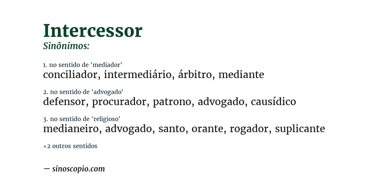 Sinônimo de intercessor