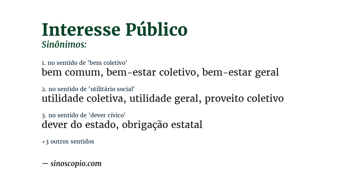 Sinônimo de interesse público