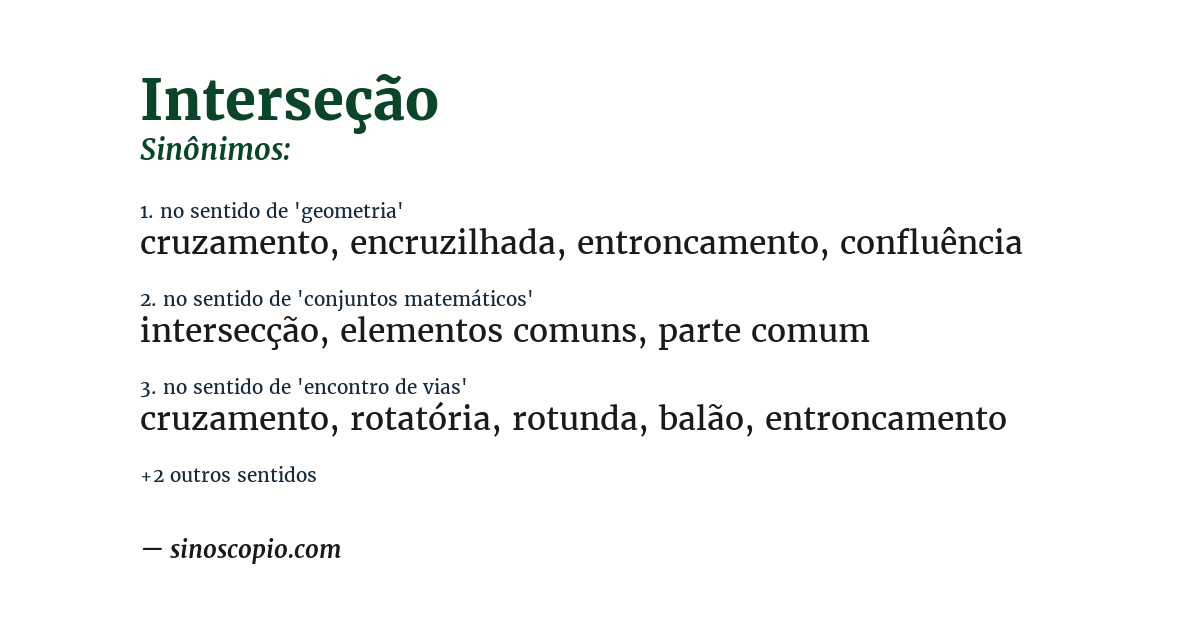 Sinônimo de interseção