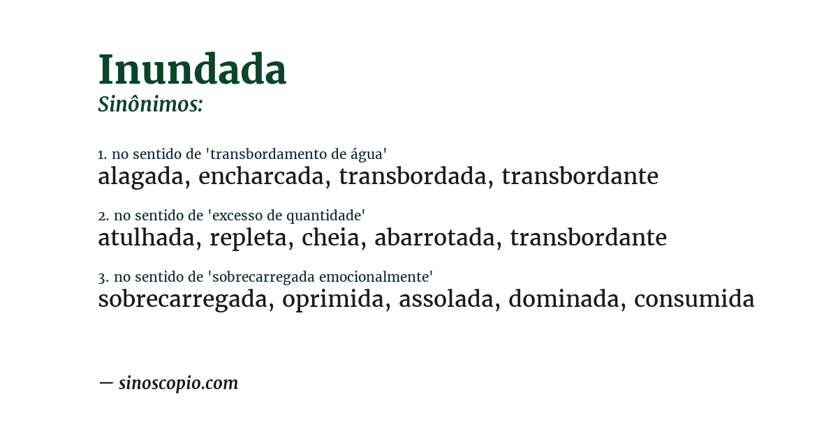 Sinônimo de inundada