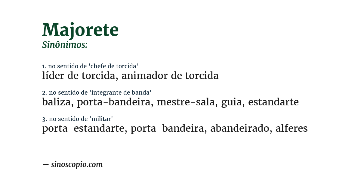 Sinônimo de majorete