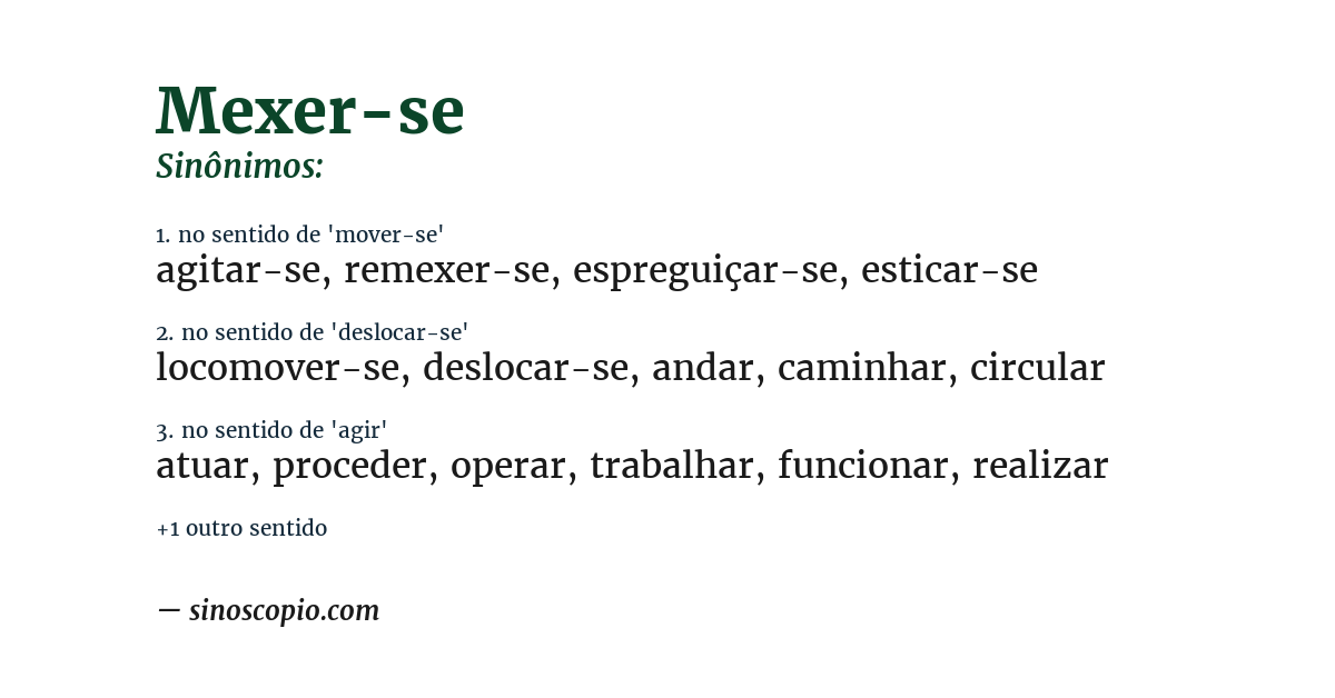 Sinônimo de mexer-se